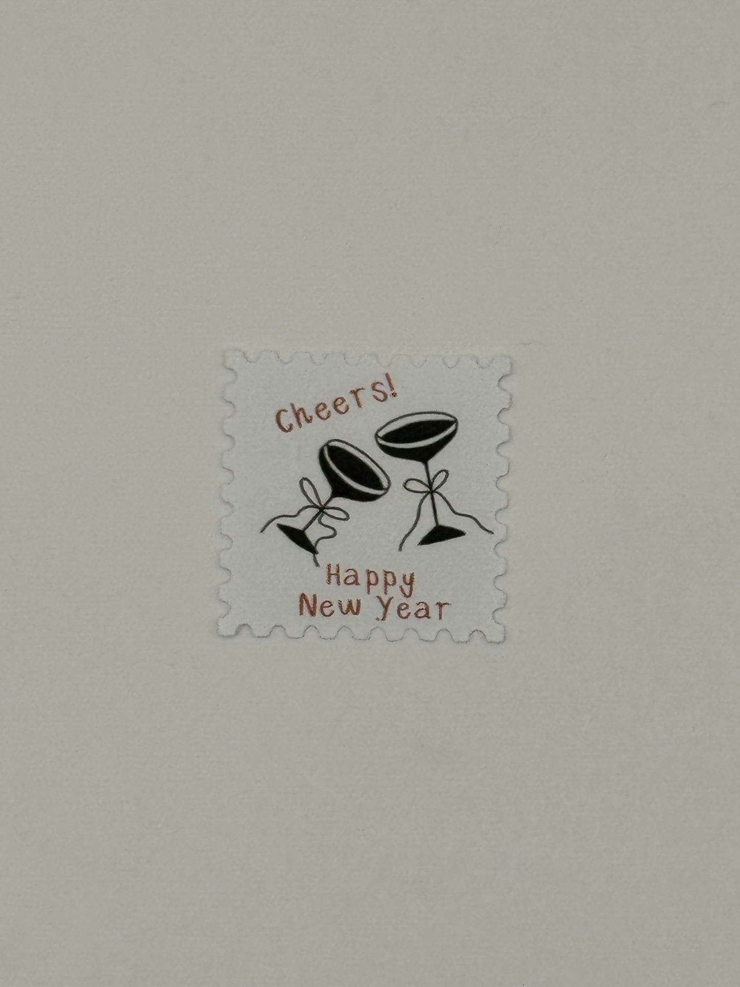 Briefmarke „Cheers & Happy New Year“
