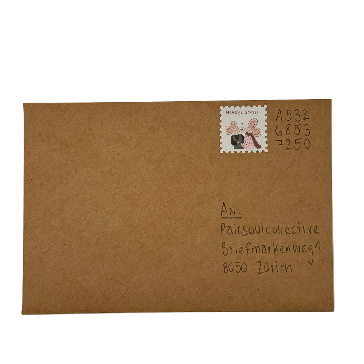 Briefmarken-Sticker „Mausige Grüsse“