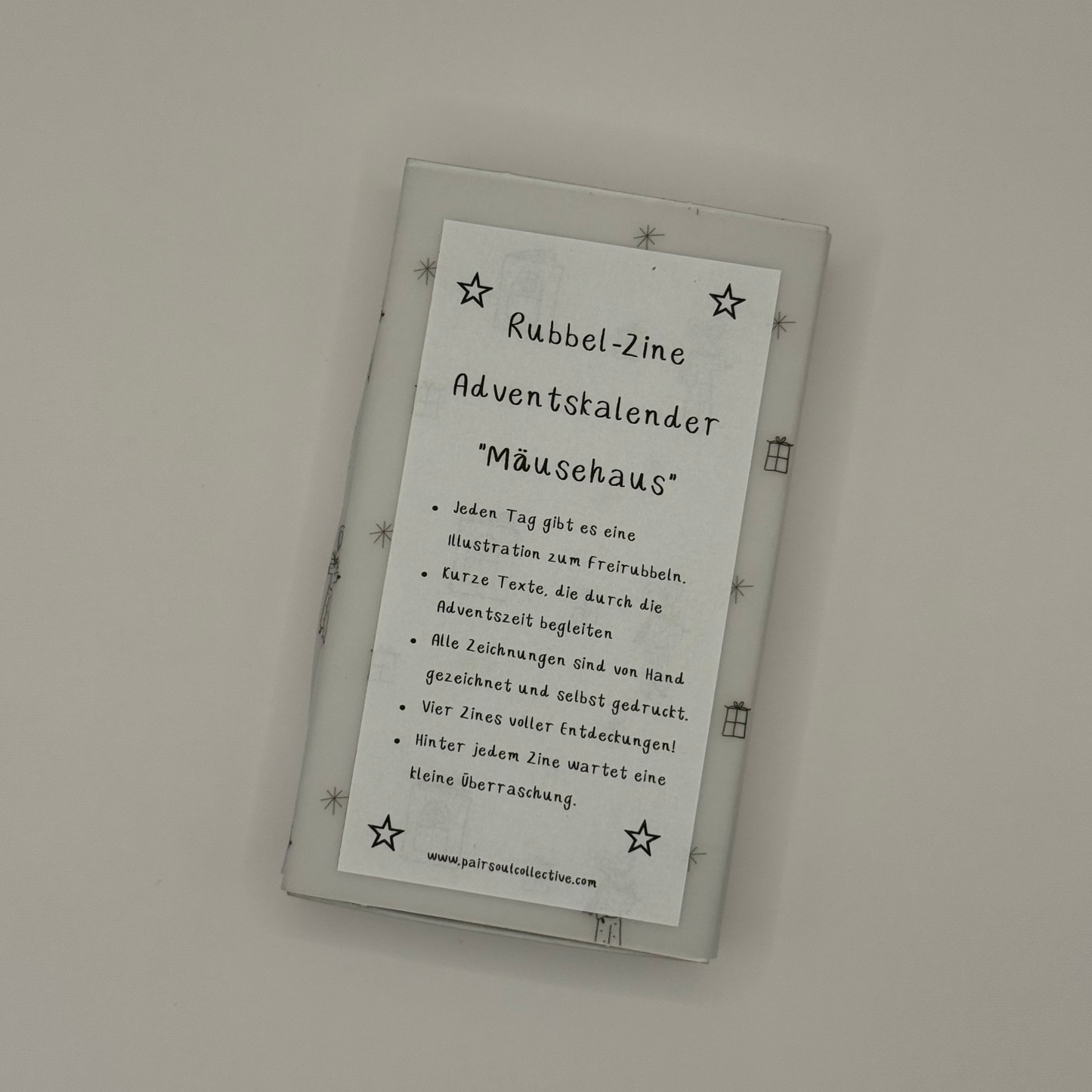 Rubbel-Adventskalender Zine "Mäusehaus"