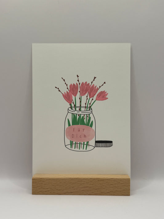 Postkarte „Tulpen für dich“