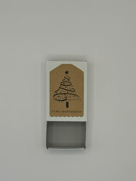 Zündholzschachtel „Frohe Weihnachten“