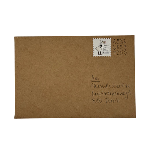 Briefmarke "Gans liebe Grüsse“