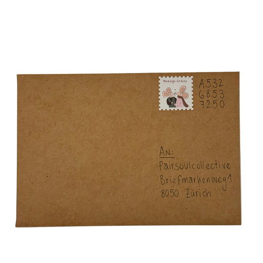 Briefmarken-Sticker „Mausige Grüsse“
