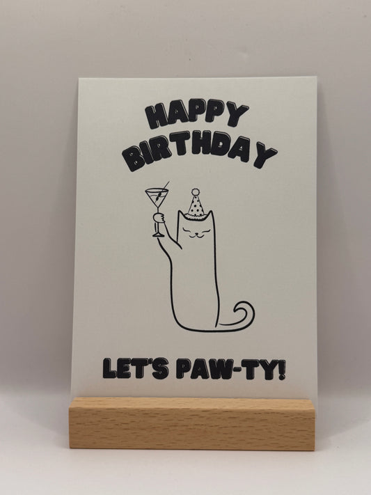 Postkarte "Let's Pawty"