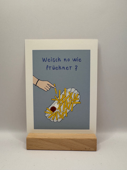 Postkarte „Freibad-Pommes"