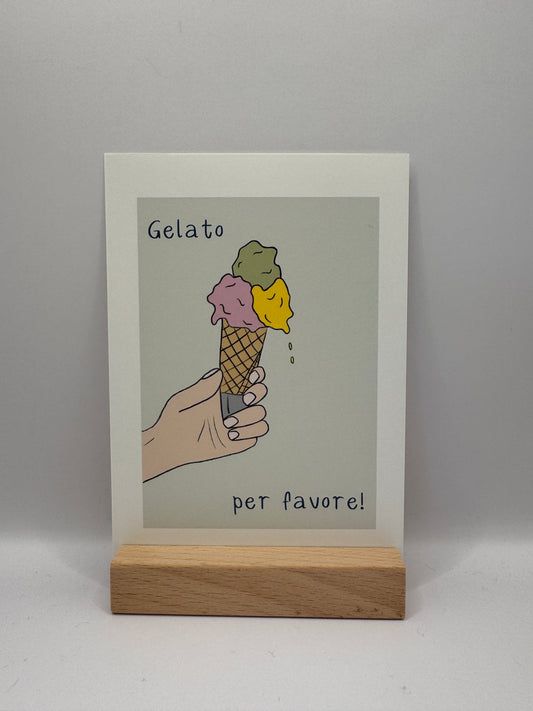 Postkarte „Gelato per favore"