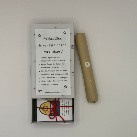 Rubbel-Adventskalender Zine "Mäusehaus"