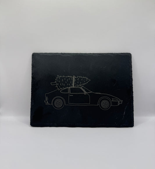 Schieferplatte "Driving Home for Christmas"