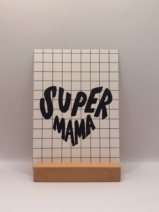 Postkarte „Super Mama"